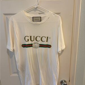 Gucci White Tee with Iconic Logo